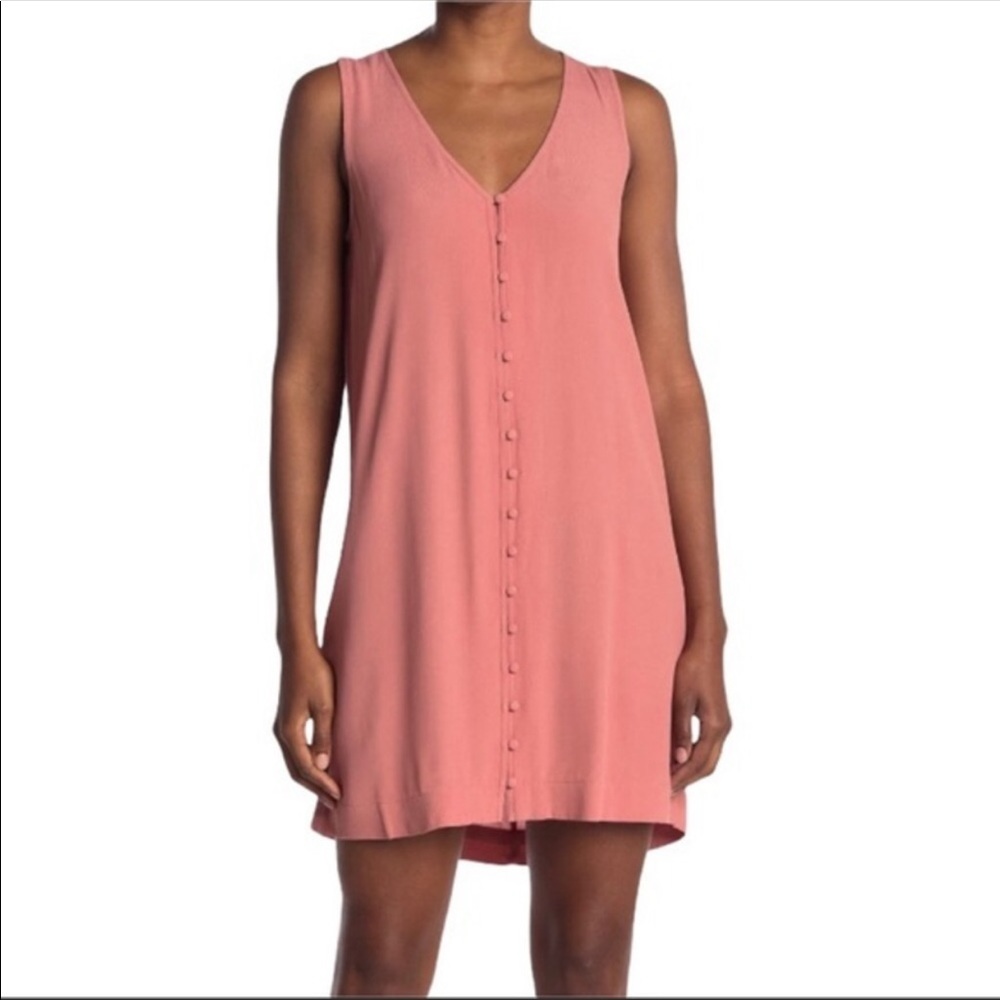New! Madewell V-Neck Button Front Sleeveless Dress. Size 3X. Rose dust color
